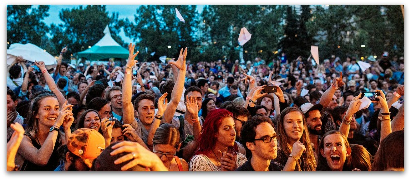 Photo de l'audience lors d'une édition précédente du Festival folk de Calgary.